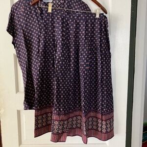 Vintage 70s Designer Bill Haire Skirt/Blouse Set Sz M